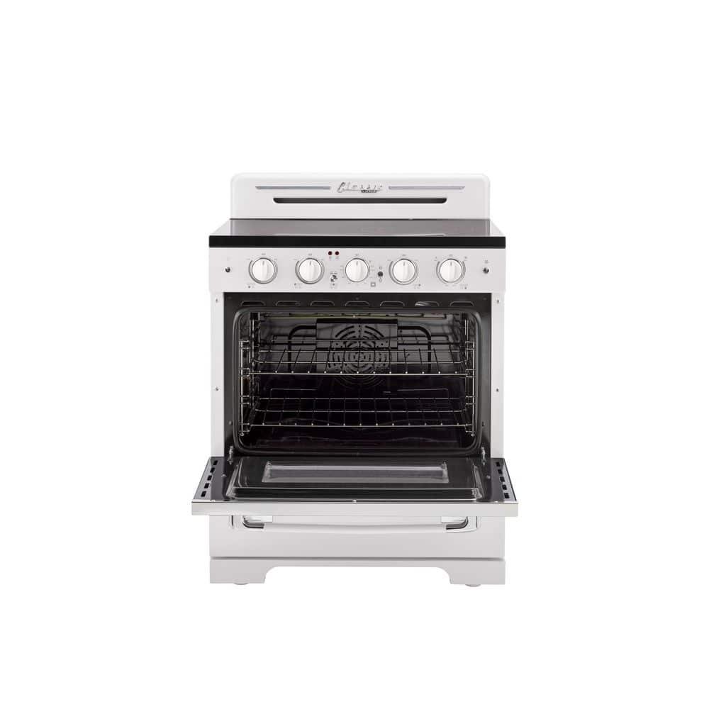 Unique Appliances Classic Retro 30" 5 Element 3.9 cu. ft. Freestanding Electric Glass Top Range with Convection Oven UGP-30CR EC W