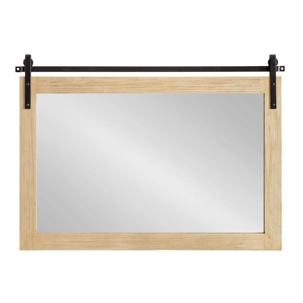 Kate & Laurel All Things Decor 38"x27" Cates Rustic Wall Mirror Natural: Transitional Farmhouse Style, No Assembly Required