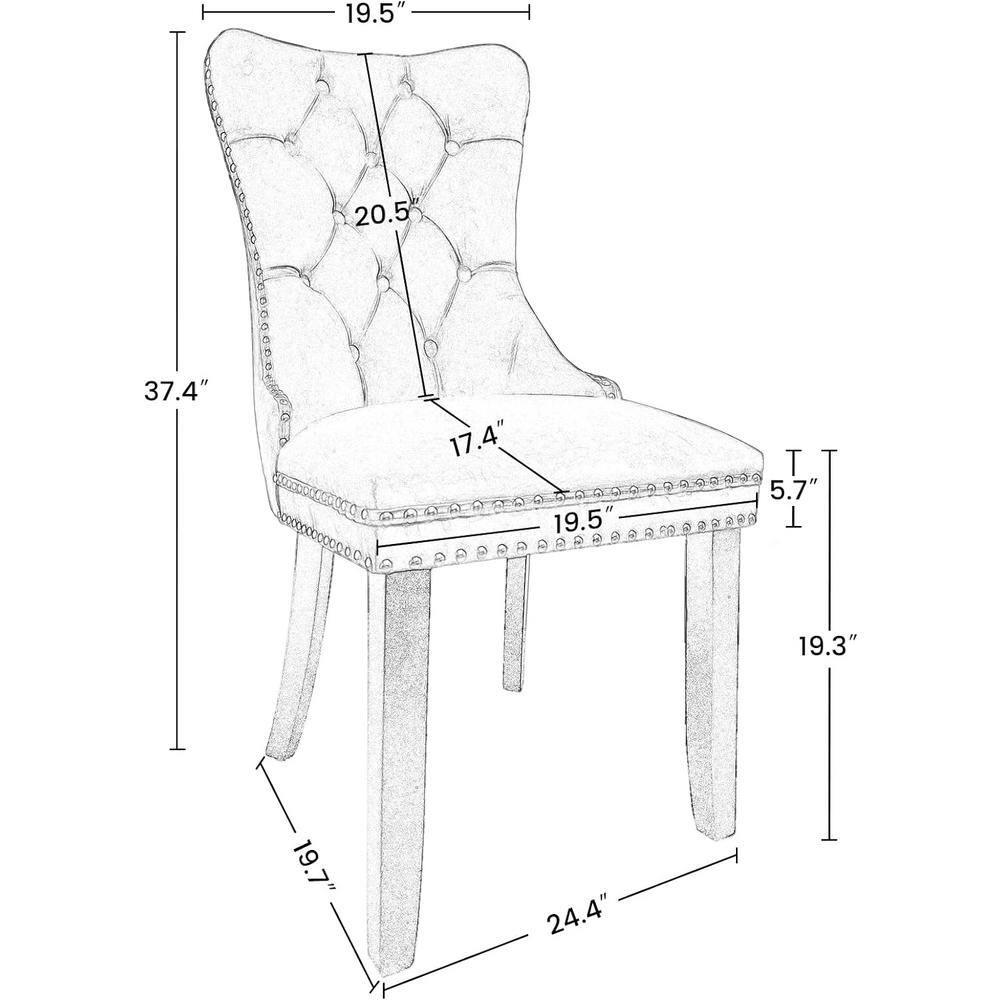 LegaHome Velvet Dining Chairs Set of 4, High-end Upholstered Button Tufted Dining Chair with Nailhead Trim and Solid Wood Legs, Modern Padded Seat Accent Chairs, Kitchen Dining Chairs Set, Blue