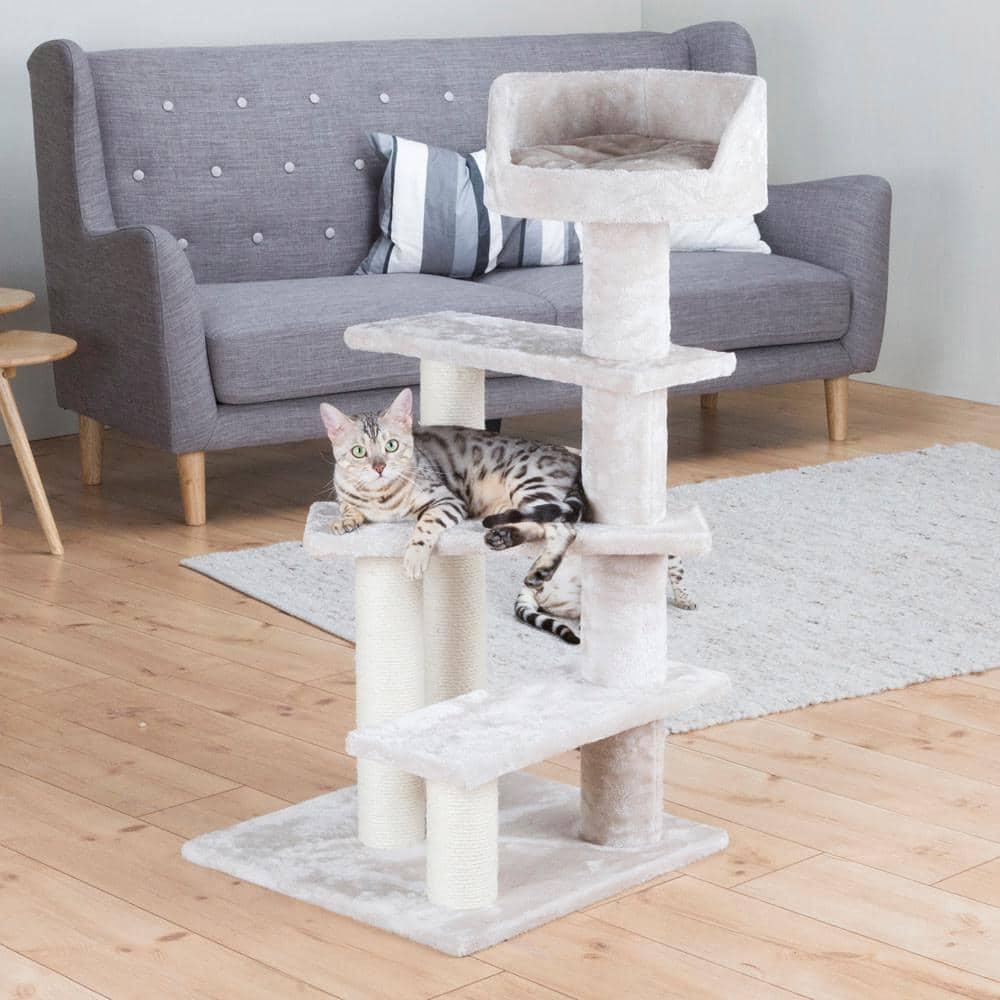 TRIXIE TRIXIE Tulia Senior 40.2" Cat Tower, 4-Level Cat Tree, Sisal Scratching Posts, Plush Platforms, Top Platform Bed
