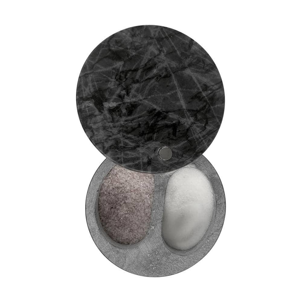 Fox Run Brands Fox Run Marble Double Salt Cellar, Black