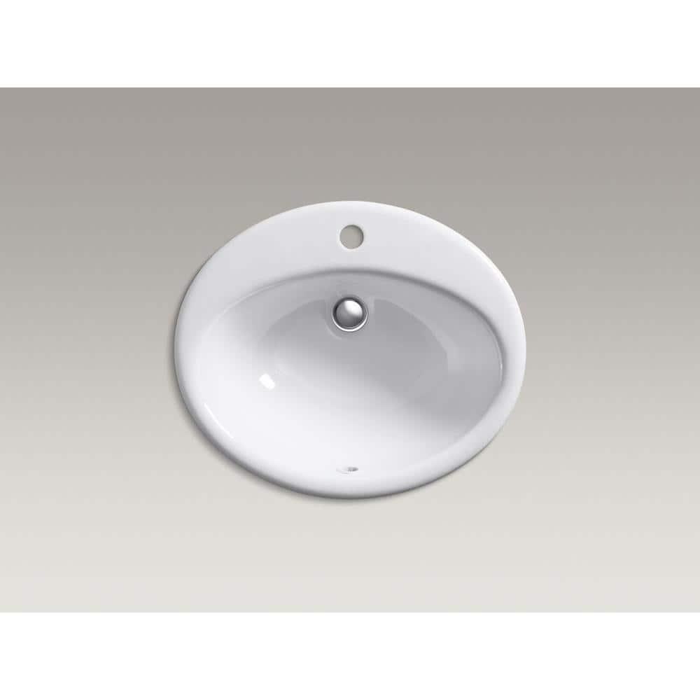 Farmington Metal Oval Drop-In Bathroom Sink with Overflow