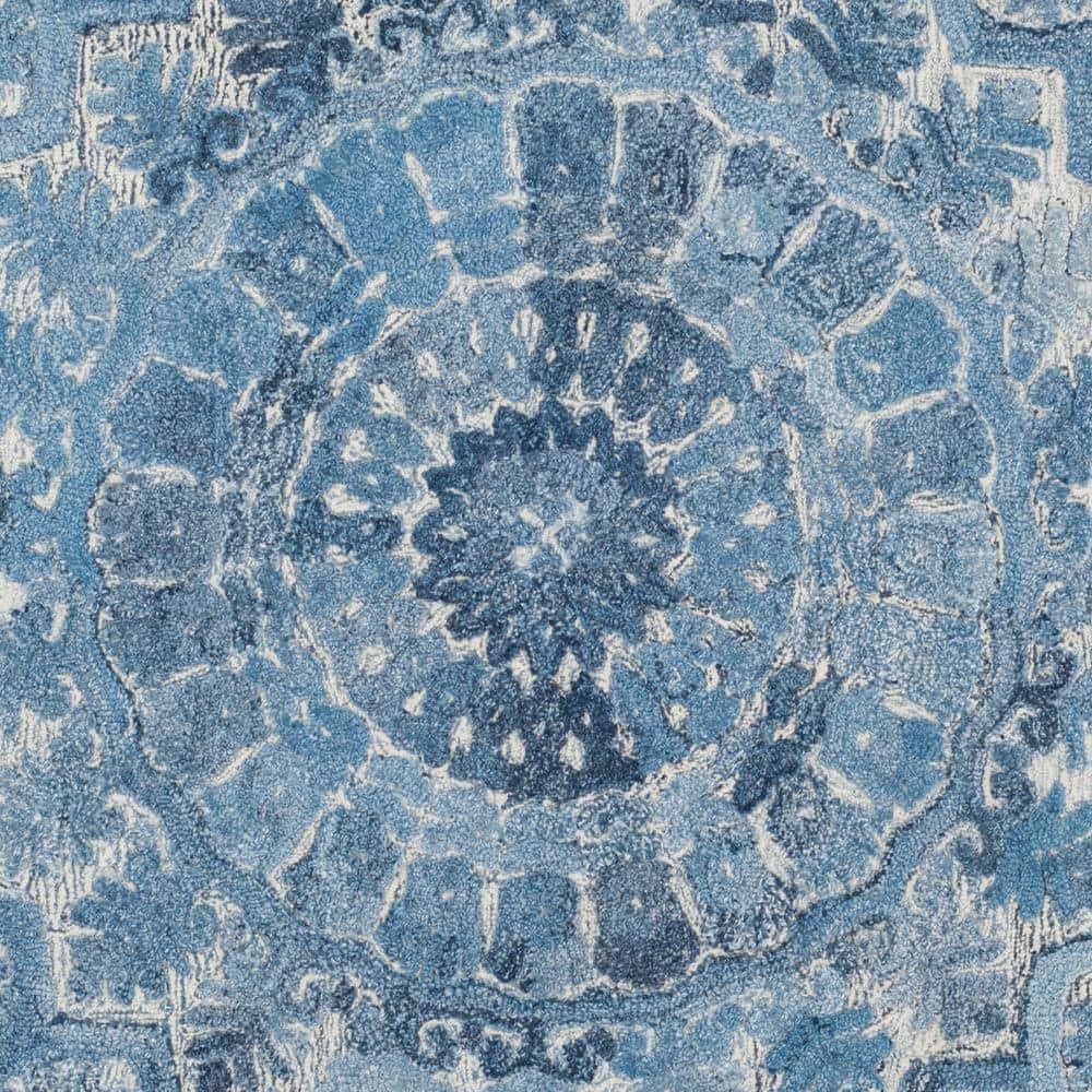 Marquee MRQ110 Hand Tufted Indoor Area Rug - Blue/Ivory - 6' Round - Safavieh
