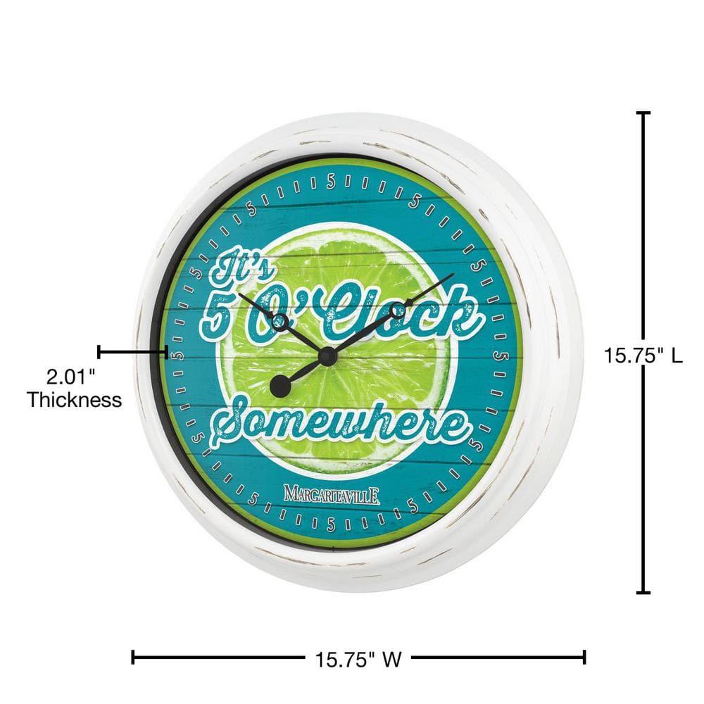 La Crosse Technology Margaritaville 5 O'clock Somewhere 15.75" Wall Clock