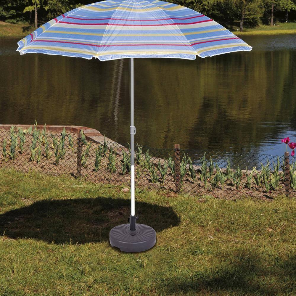 Costway 20'' Round 23L Water Filled Umbrella Base Stand Self-filled Patio Furniture Black