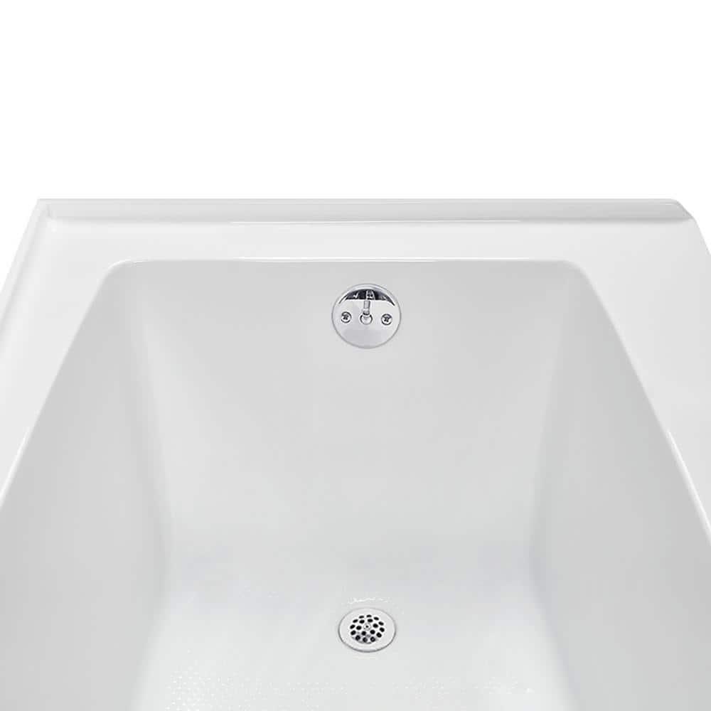 Streamline 60 in. x 30 in. Acrylic Right-Hand Drain Alcove Bathtub in Glossy White With External Drain