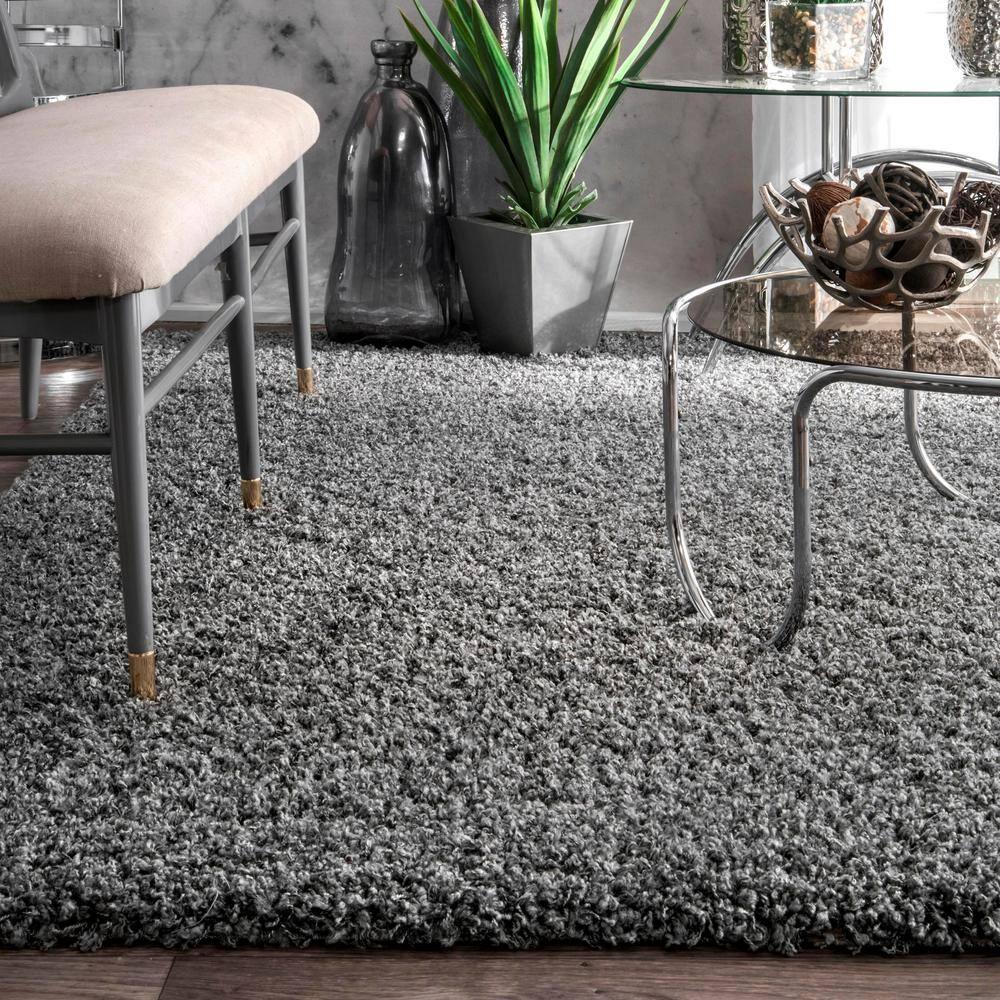 6'7"x9' Shag Area Rug Gray - nuLOOM