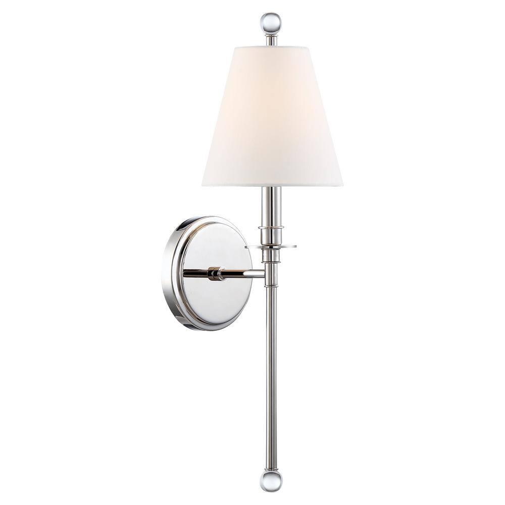 RIV-382-PN-Crystorama Lighting-Riverdale 1-Light Wall Sconce in Traditional Style including 2 Stem Styles - 6 Inches Wide by 14.5 Inches High-Polished