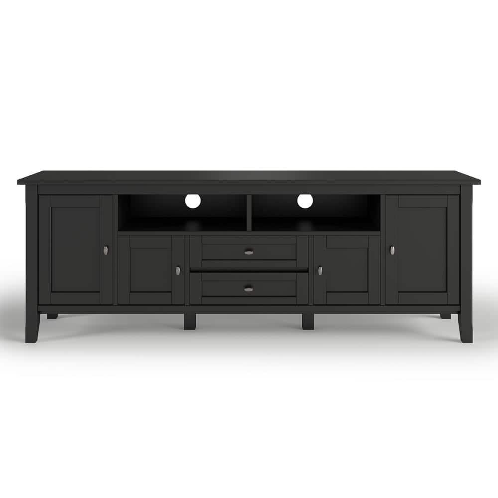 Simpli Home Warm Shaker 72"W Solid Wood TV Stand for TVs up to 80" with 4 Storage Cabinets and 2 Drawers