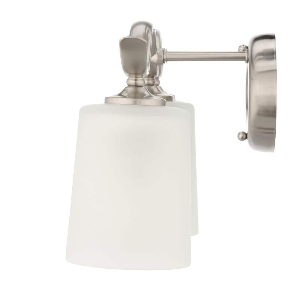 Progress Lighting Inspire 3-Light Wall Light, Brushed Nickel, Etched Glass Shade