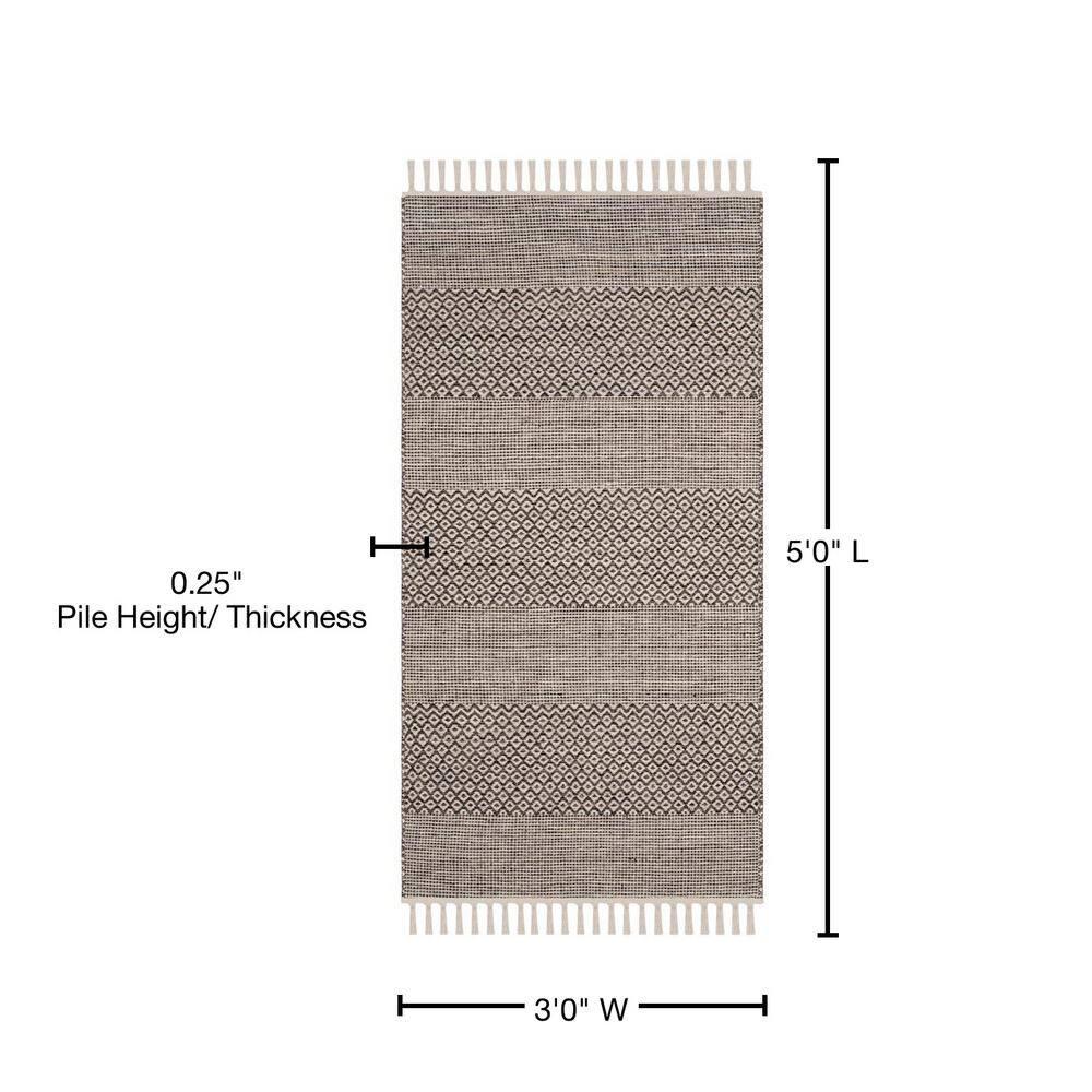 Montauk MTK330 Hand Woven Area Rug - Ivory/Anthracite - 3'x5' - Safavieh.