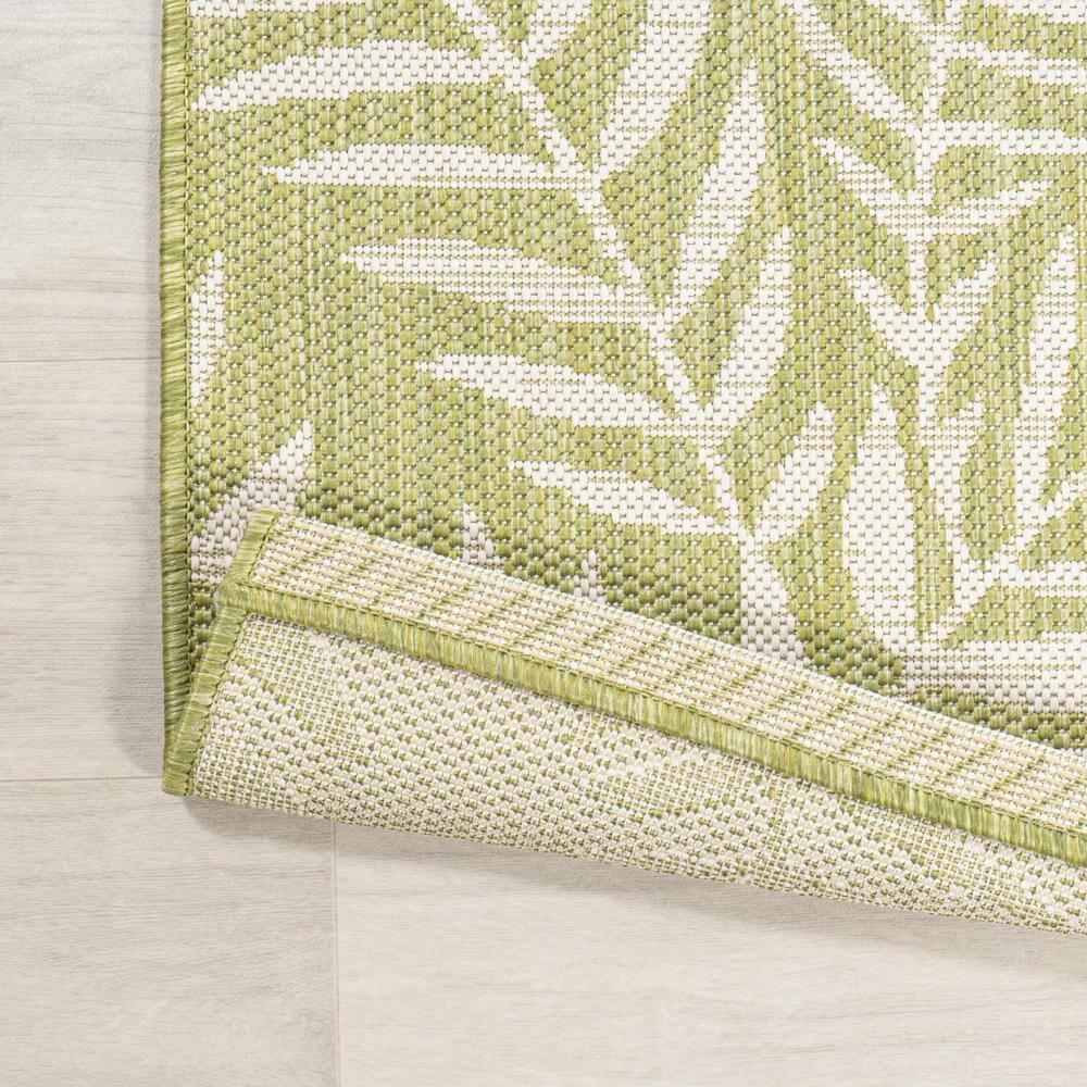 2' x 10' Nevis Palm Frond Indoor/Outdoor Runner Rug, Green/Cream - JONATHAN Y