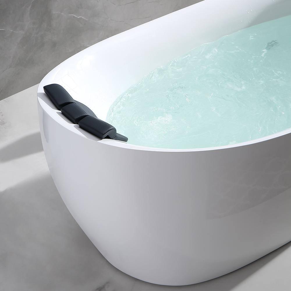 Empava EMP-67AIS02 67'' x 29.5'' Freestanding Whirlpool Plastic / Acrylic Bathtub with Faucet