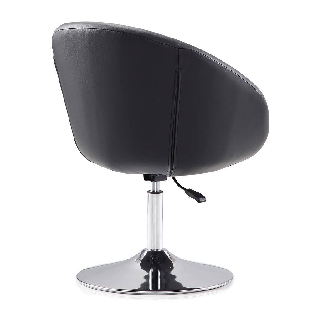 Hopper Black and Polished Chrome Faux Leather Adjustable Height Chair