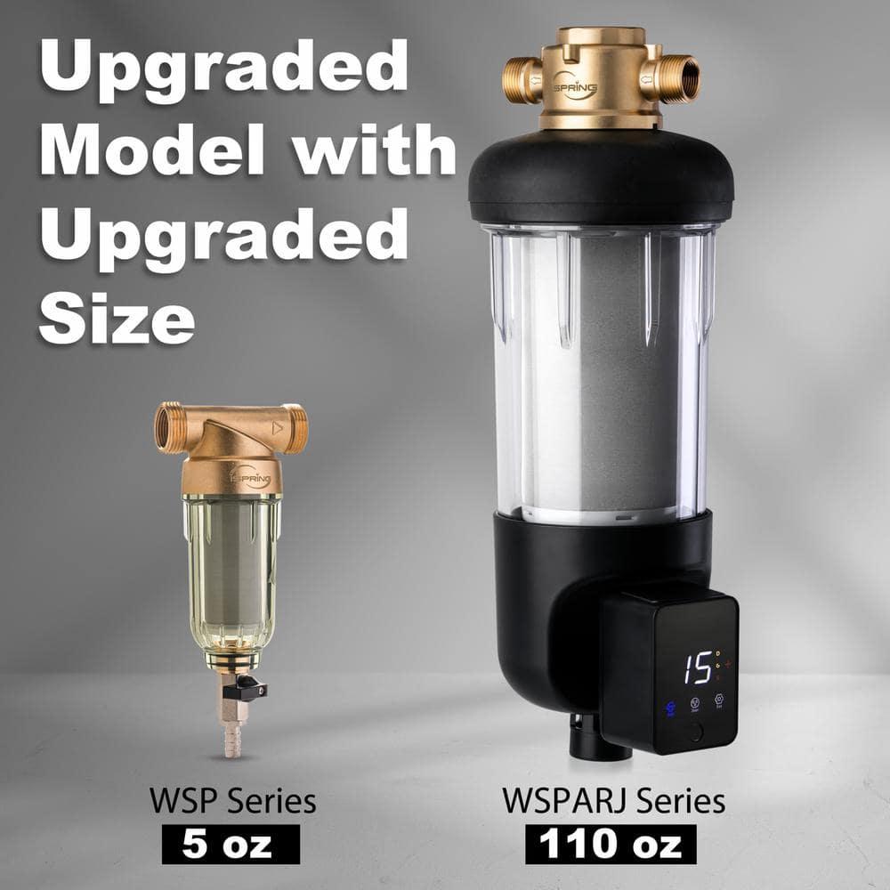Jumbo Brass and Clear Spin-Down Sediment Water Filter with Auto Flushing