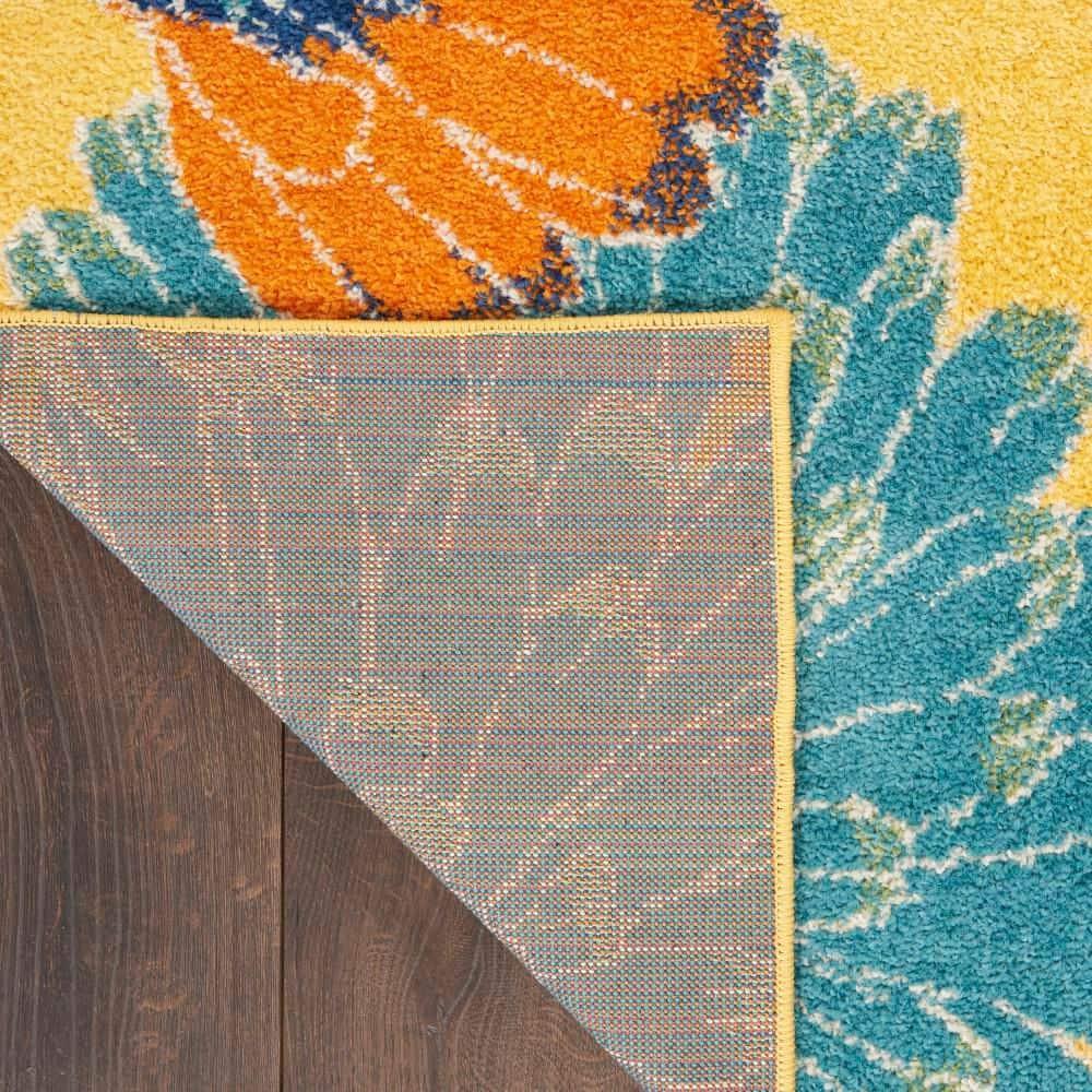 Nourison Allur Oversized Flowers Indoor Area Rug Yellow Multicolor 7'10" x 9'10"