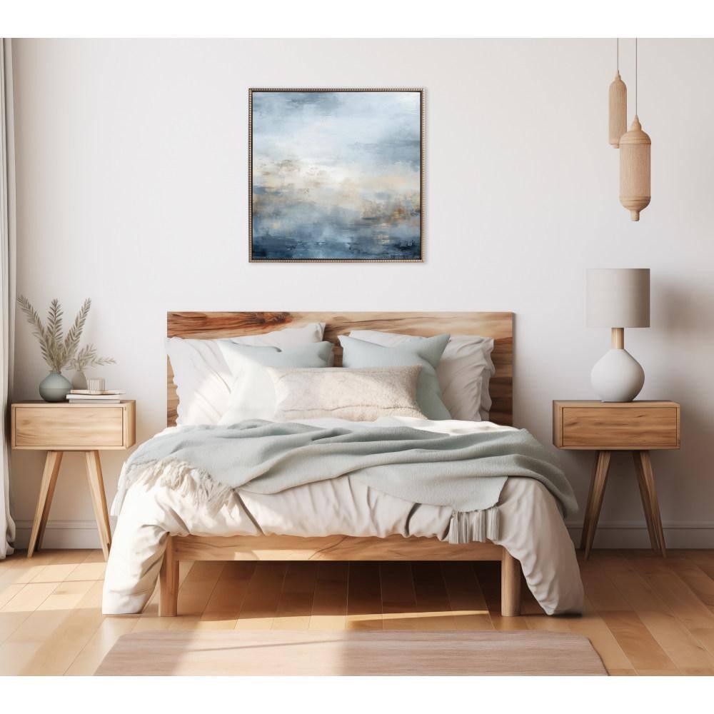 Kate & Laurel All Things Decor 30"x30" Sylvie Tonal Blue Abstract Framed Canvas by The Creative Bunch Studio