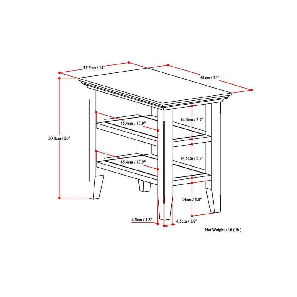 Simpli Home Acadian Solid Wood End Table