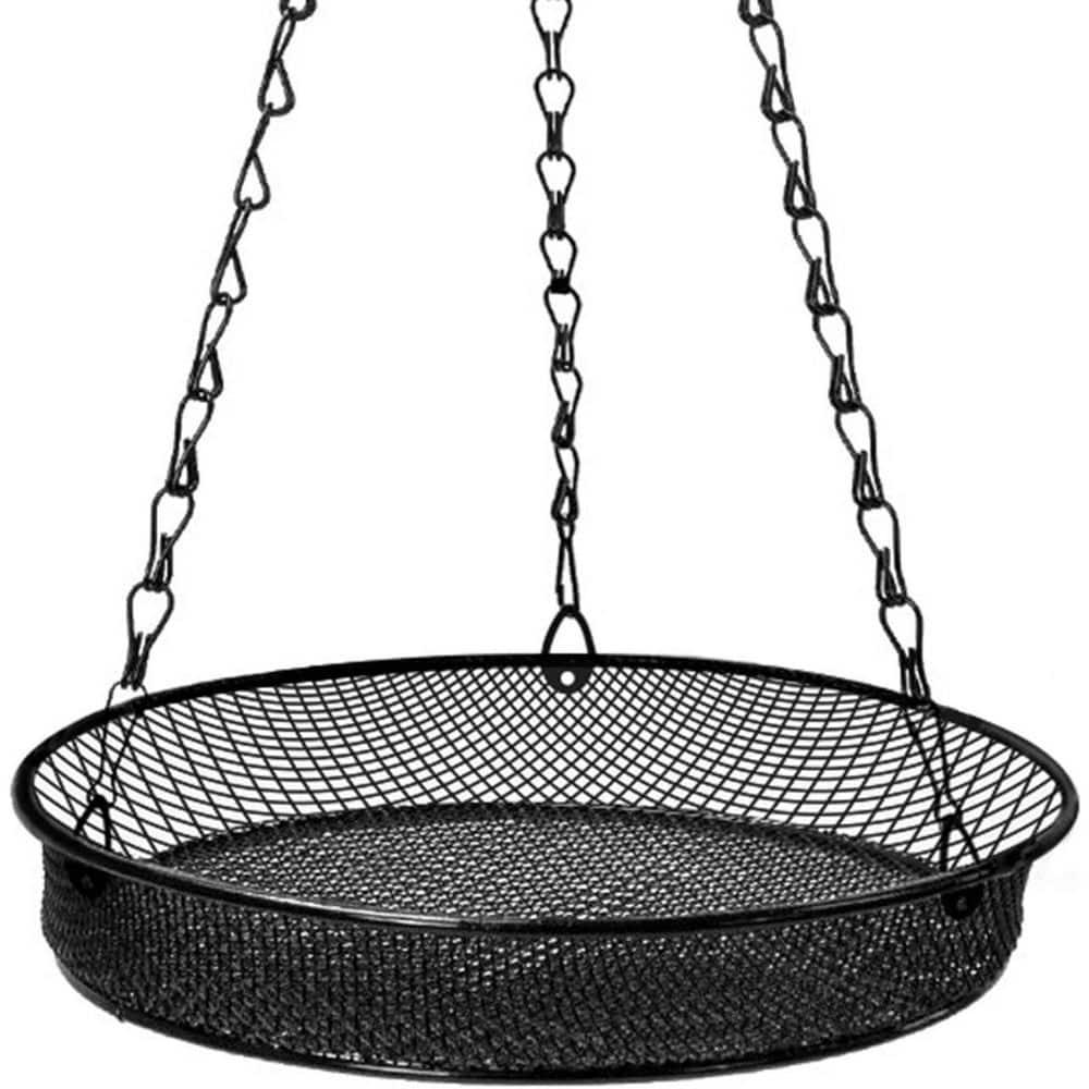 Sorbus Sorbus Metal Bird Feeder Hanging Tray in Black