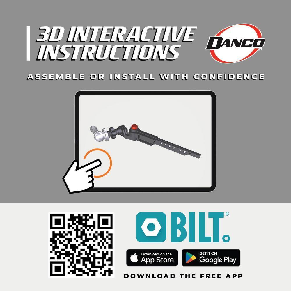 Danco Universal Blade Tank Lever Replacement Handle with Front/Side/Angle/Side/Vertical Mount in Matte Black (12052)