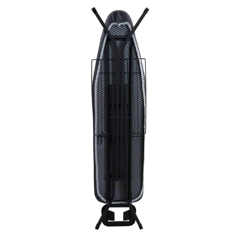 Household Essentials Deluxe Matte Black Ironing Board 4 Legs: Collapsible Metal, 54" x 14", 12.85 lbs, No Warranty