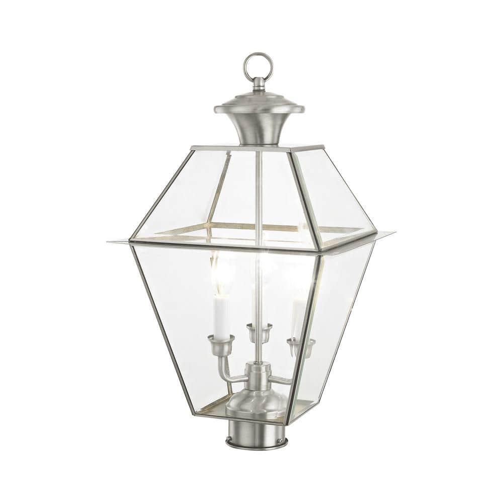 Livex Lighting Westover 3 - Light Post Light in  Brushed Nickel