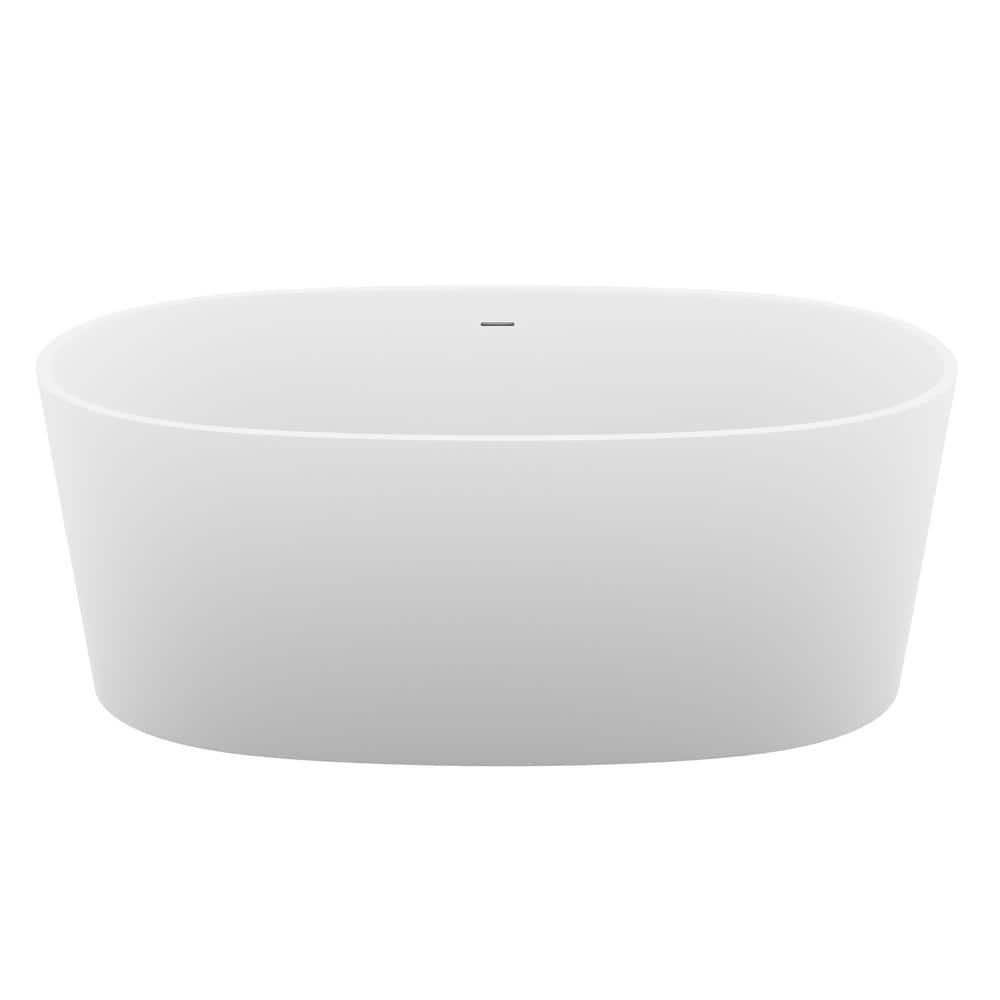 Roccia 62'' x 32'' Freestanding Soaking Solid Surface Bathtub