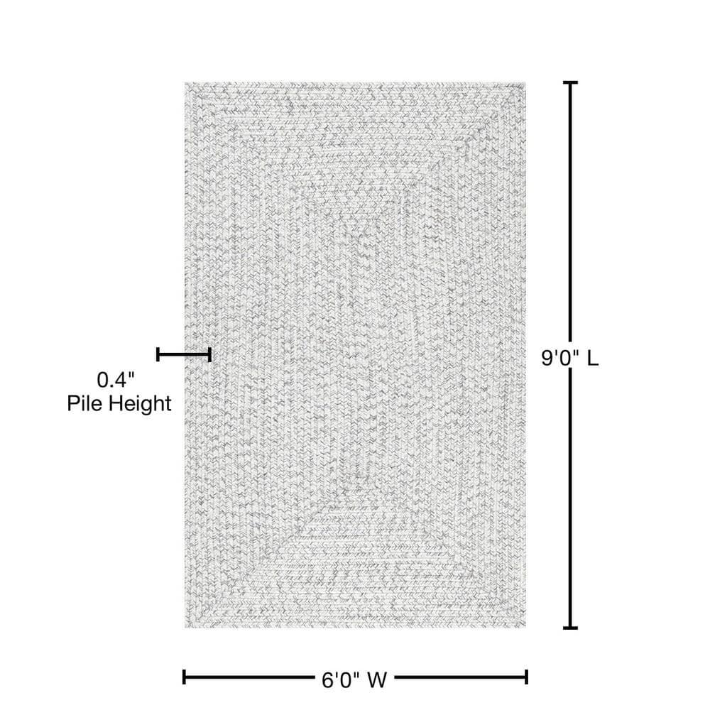 nuLOOM Wynn Braided Indoor/Outdoor Ivory 6' x 9' Casual Area Rug