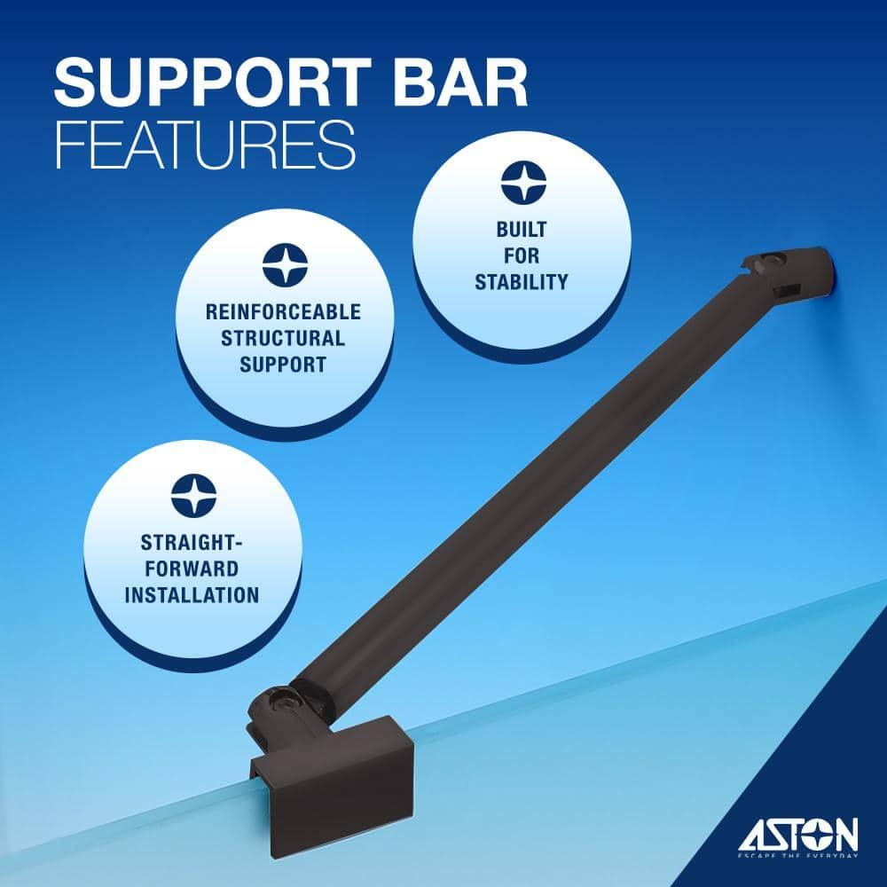 Aston Nautis XL 52.25 - 53.25 in. W x 80 in. H Hinged Frameless Shower Door with Clear StarCast Glass SDR985EZ-NBR-532980