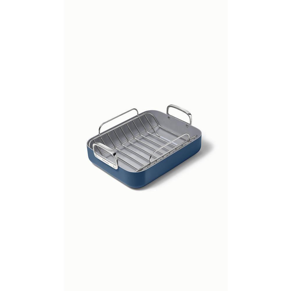 Caraway Home 12.6" Nonstick Square Braiser Navy: 1 Year Warranty, Hand Wash, Electric & Gas Compatible, 11.2 Volume