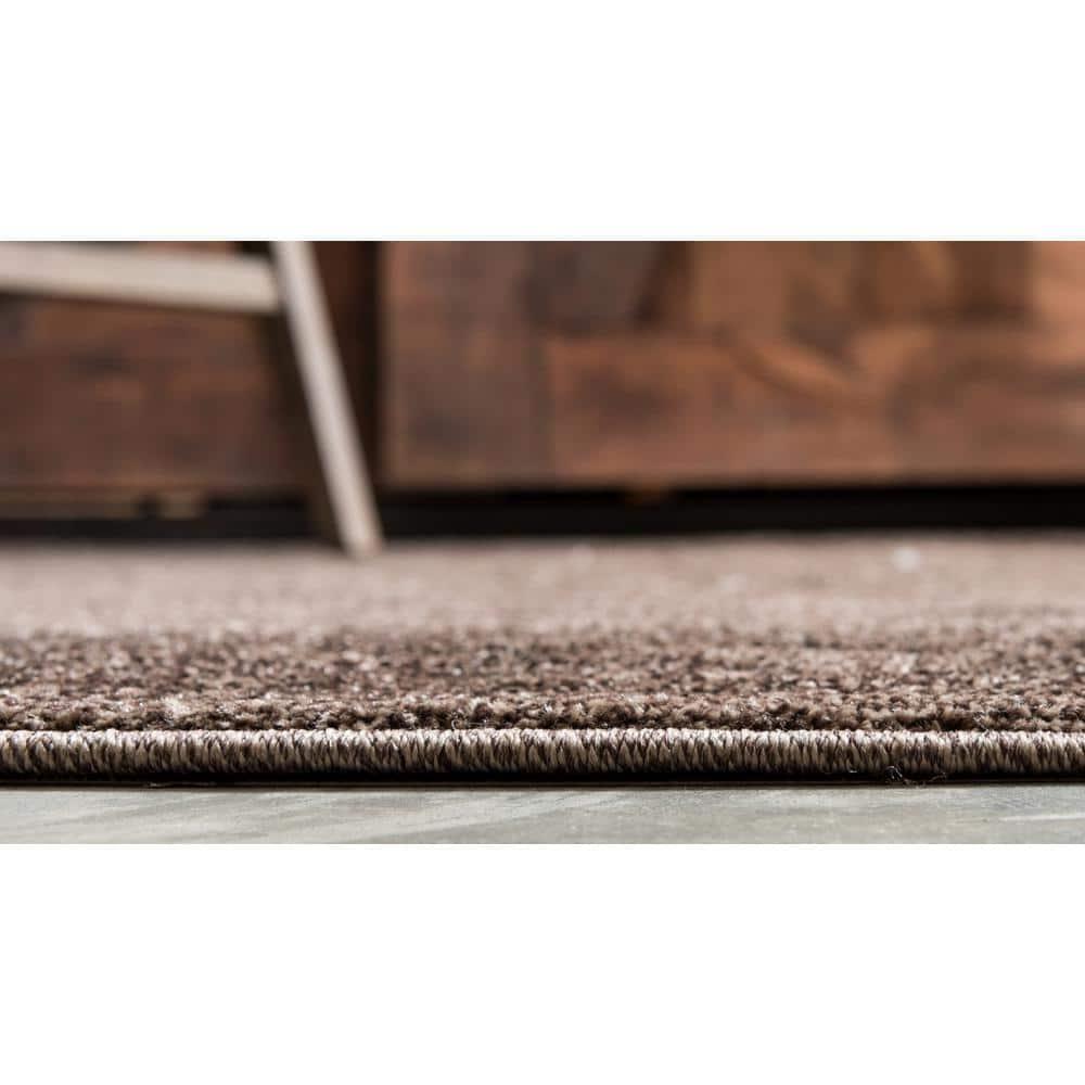 Unique Loom Floral La Jolla 7 x 10 (ft) Loomed Polypropylene Light Brown/Dark Brown Rectangular Indoor Floral/Botanical Area rug