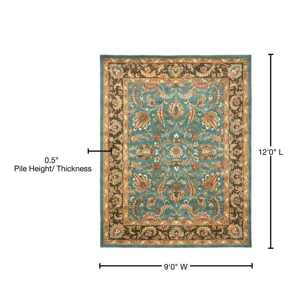 SAFAVIEH Heritage Steward Traditional Wool Area Rug, Blue/Brown, 9' x 12'