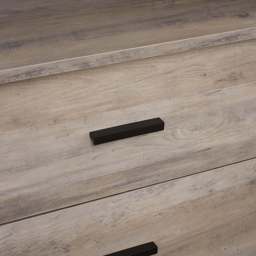 Manhattan Comfort Set of 3 Lee 2 Door and 2 Drawer Wardrobe Closets Rustic Gray: Modern MDF Storage, Metal Hardware, 12 Shelves