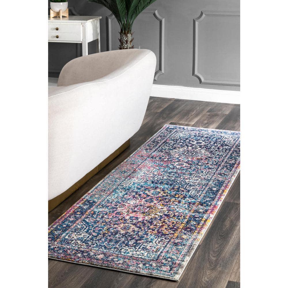 Nuloom Lilah Medallion 2x6 Runner Indoor Area Rug for Living Room Bedroom Dining Room Entryway Hallway Kitchen, Blue/Multicolor