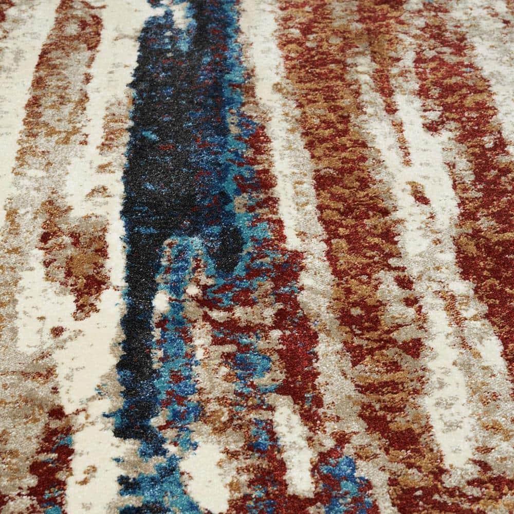 Luxe Weavers Abstract Stripe Passion 5x7 Area Rug