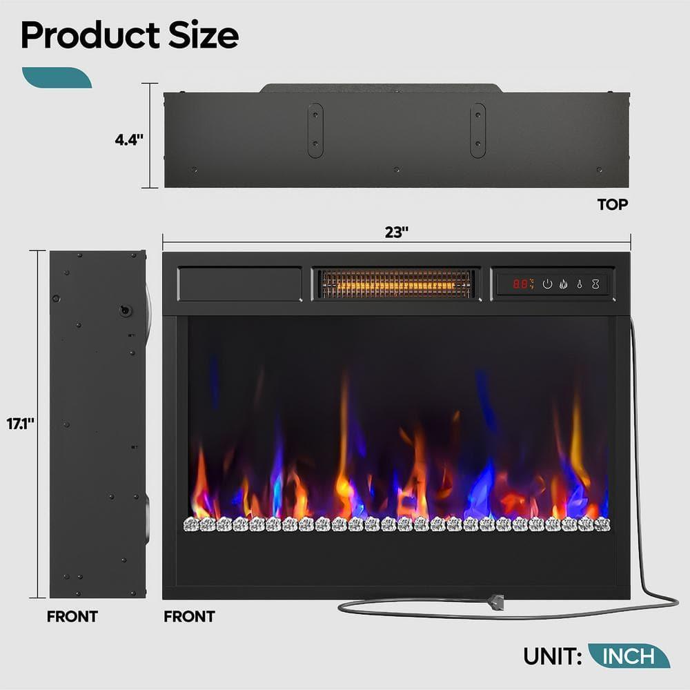 Bestier Electric Fireplace TV Stand Modern Entertainment Center for TVs up to 75" with LED Light and Storage Shelves in Wash Gray