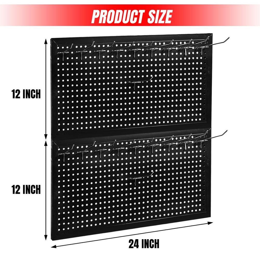 Torin 22 Piece Metal Wall Pegboard Utility Tool Storage System: Modular Pegboard Organizer Board Kit for Optimal Tool Organization in Garage, Workbench, Shop, Shed (Black)
