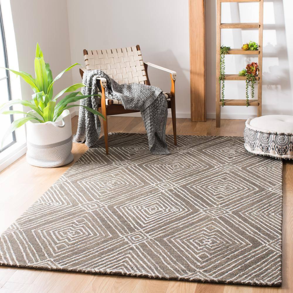 Micro-Loop MLP608 Hand Tufted Area Rug - Dark Grey/Ivory - 5'x5' - Safavieh.