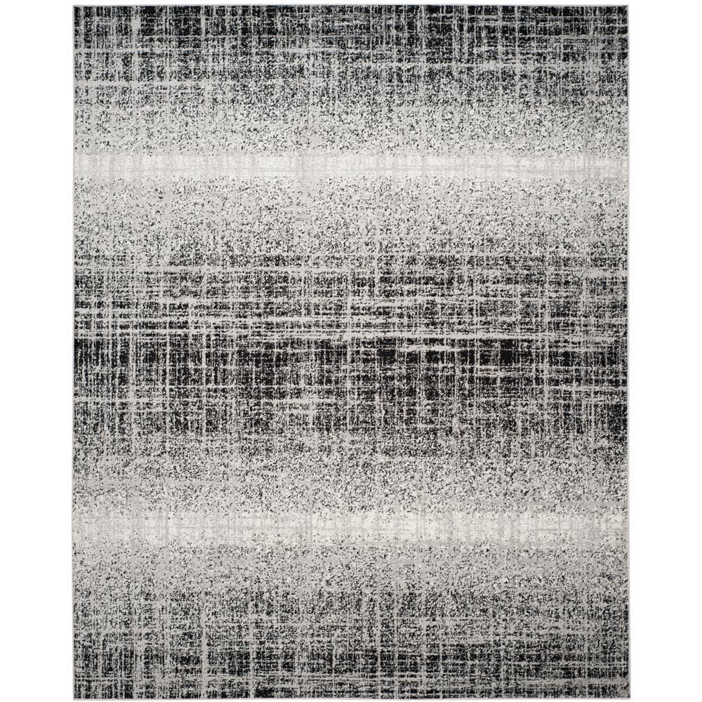 SAFAVIEH Adirondack Kiersten Abstract Faded Area Rug, Silver/Black, 8' x 10'