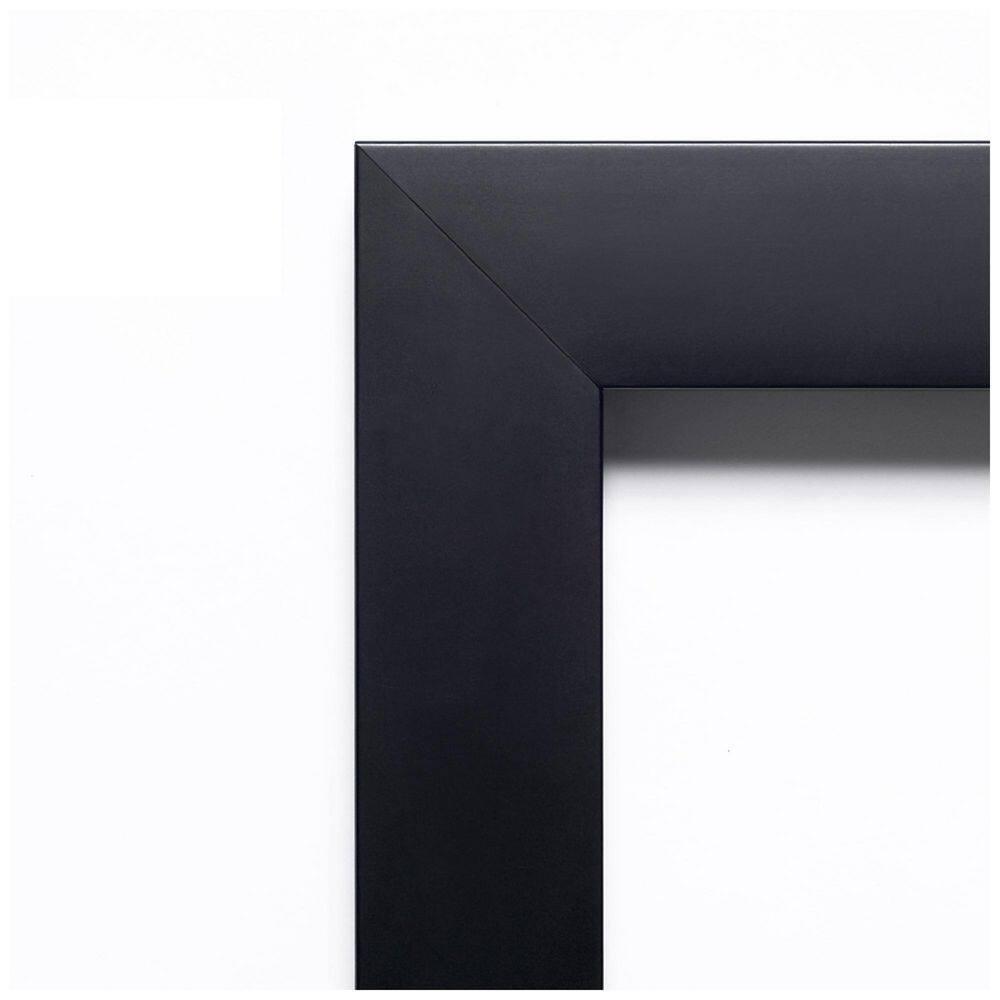 Amanti Art Mezzanotte Black Non-Beveled Wood Bathroom Wall Mirror 26 x 38 in.
