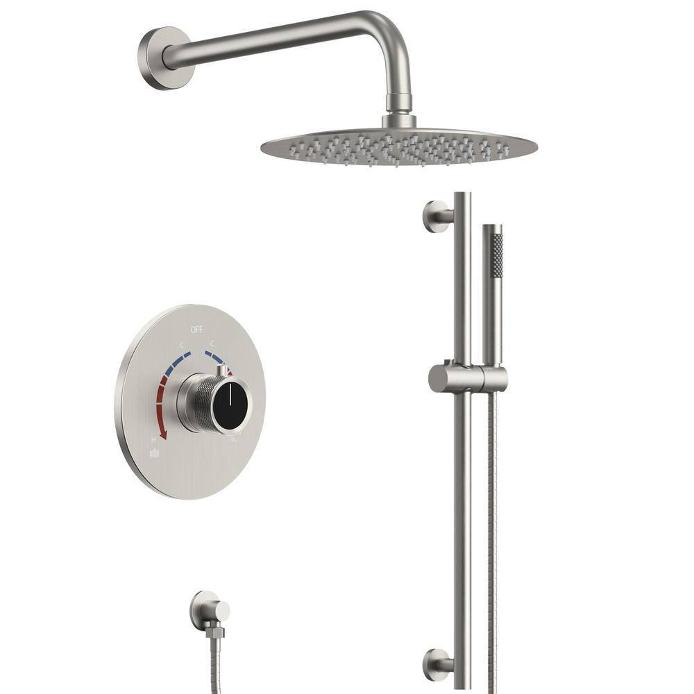 RainfallCascade 10" Pressure Balanced Slide BarShower System with Rough-In Valve