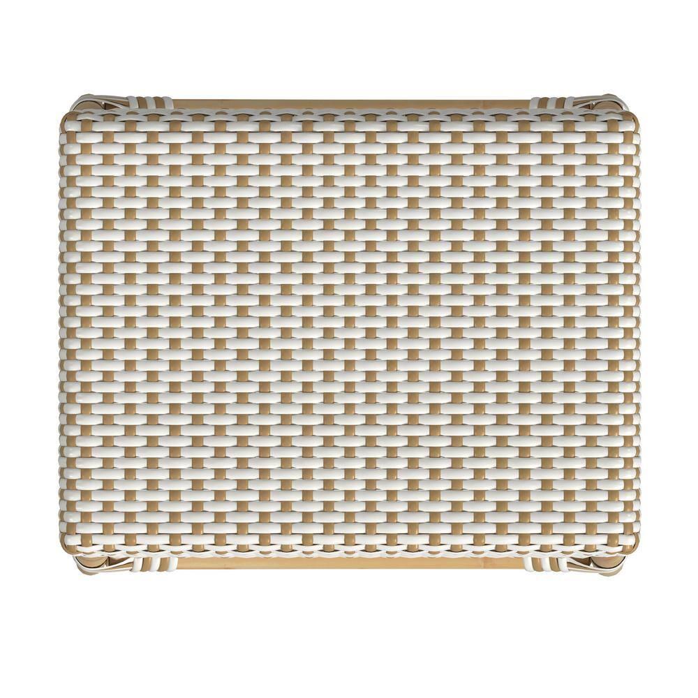Butler Specialty Company Robias Rattan 24.5" Counter Stool - White And Tan Dot