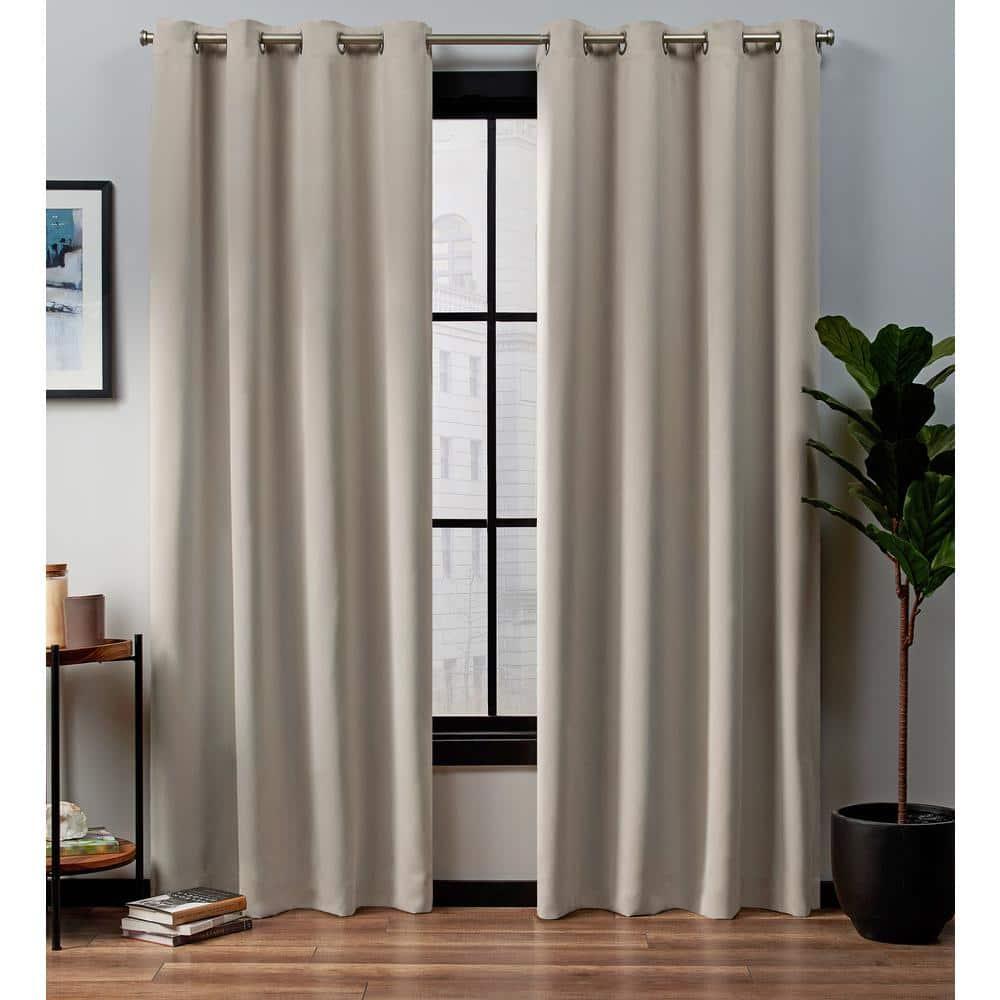 Exclusive Home Academy Total Blackout Grommet Top Curtain Panel Pair, 52"x96", Linen