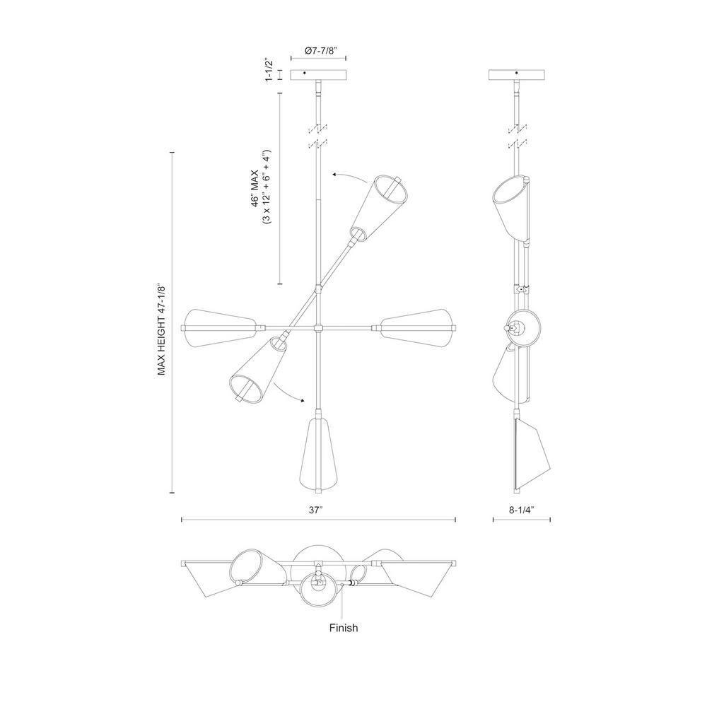 Kuzco Lighting Mulberry 5 - Light LED Modern Linear Chandelier