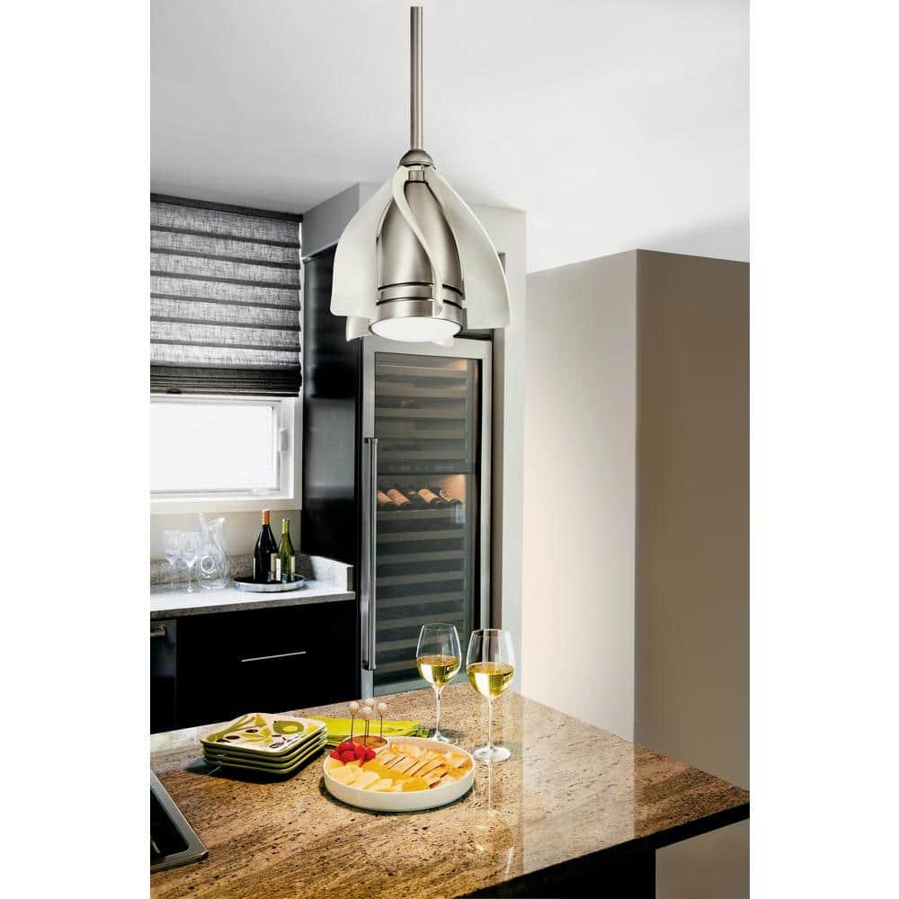 Contemporary 15" White LED Ceiling Fan with Remote and 4 Blades