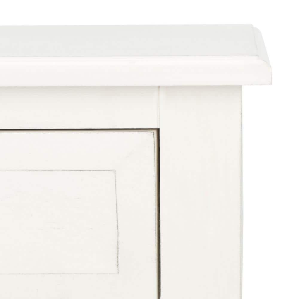 Whitney 1 Drawer Accent Table - Distressed White - Safavieh.