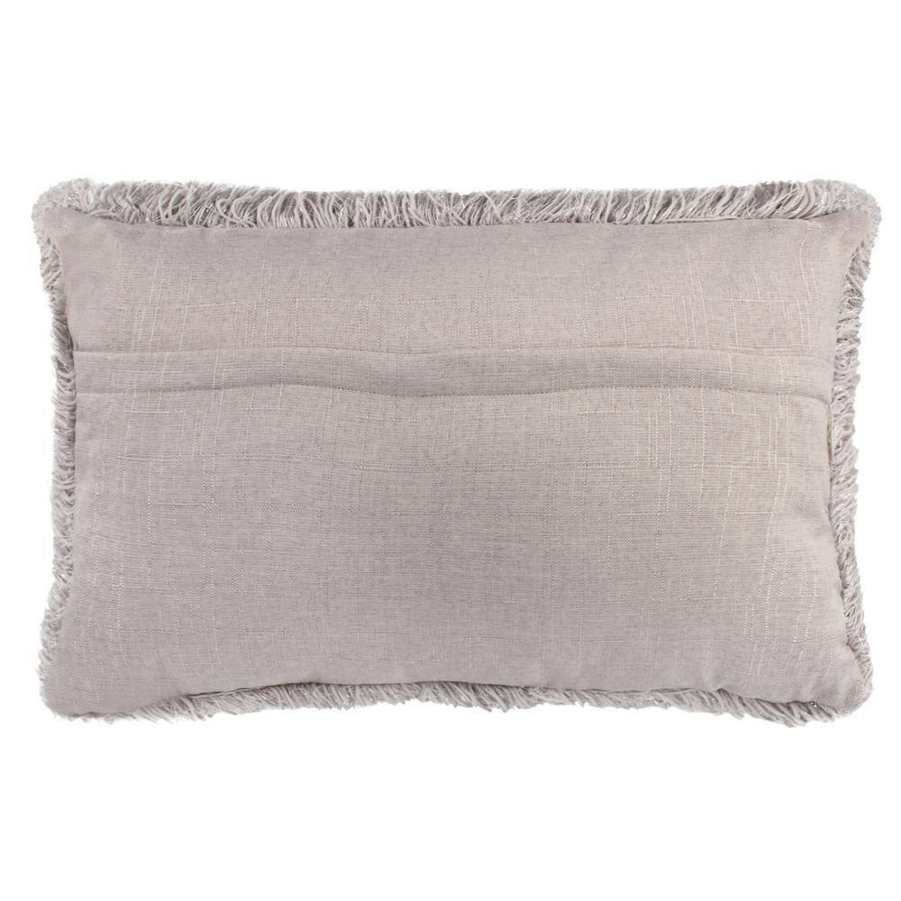 Shag Modish Metallic Pillow - Metallic Silver - 12"X20" - Safavieh