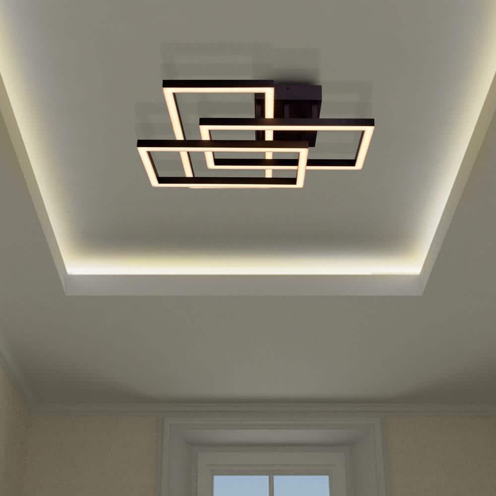 Radium 28-in Integrated LED Rectangular ETL Certified Semi Flush Ceiling Light