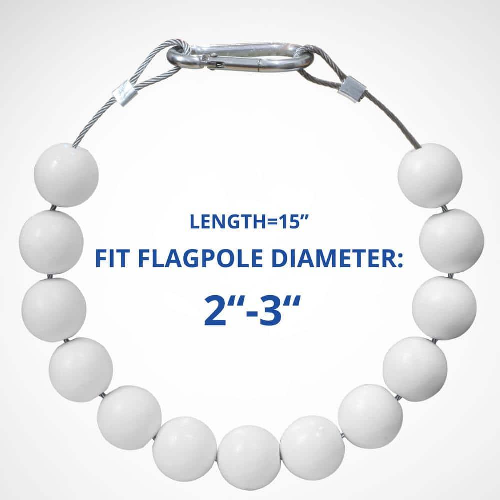 Anley Flagpole Accessories - Beaded Flag Flagpole Retainer Ring for Both Internal & External Halyard Flagpole - For 2 to 3 Inch Diameter Pole