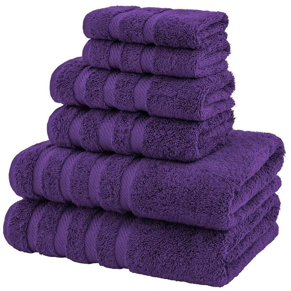 FAST APPLIANCES LLC Purple Bath Towels Set For Bathroom Soft Absorbent Durable 650 GSM Turkish Cotton Towel Set Of 6, 2 Large Bath Towels, 2 Hand Towels, 2 Washclothes